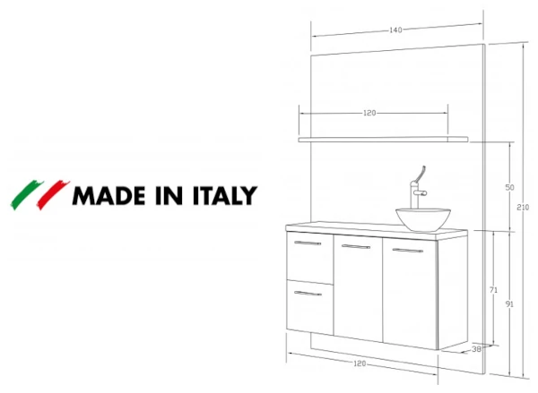 misure composizione mobile cabina estetica