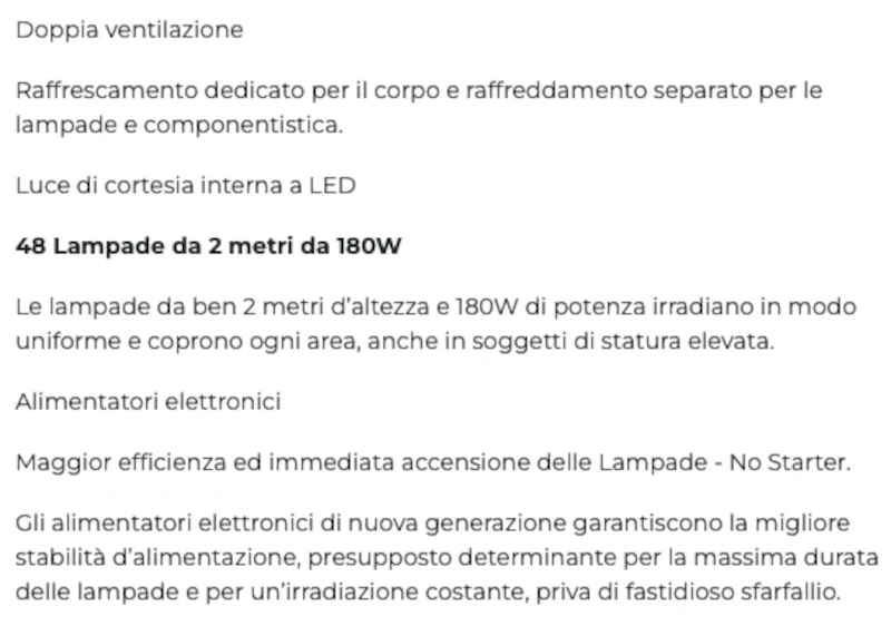 lampada abbronzante carattestiche