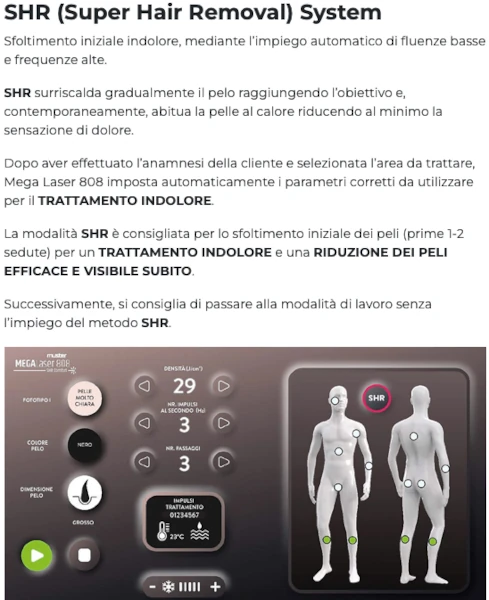 sistema depilazione laser per centri estetici 