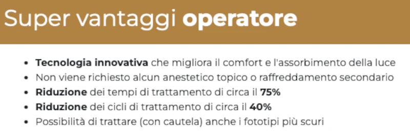 vantaggi operatore per macchina laser centro estetico